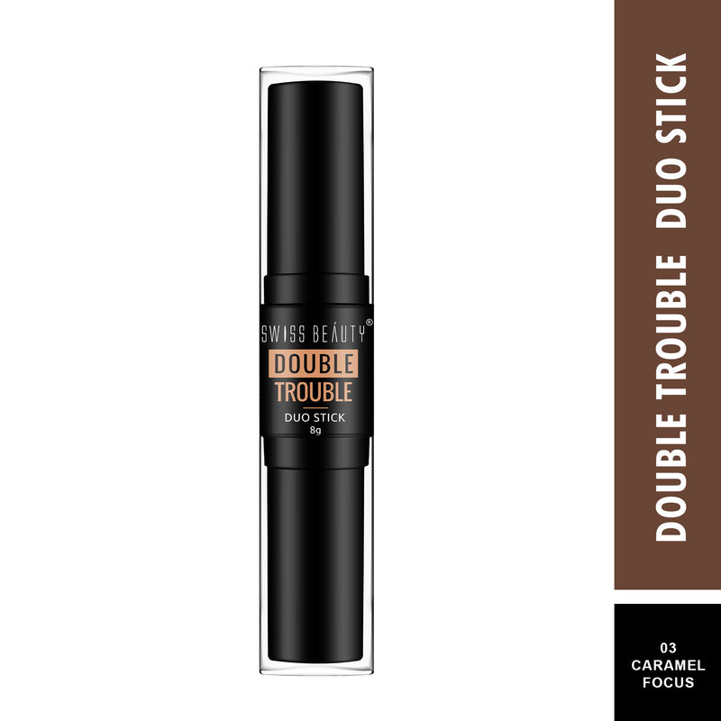 Swiss Beauty Double Trouble Contour & Highlighter Stick - 03 Caramel Focus